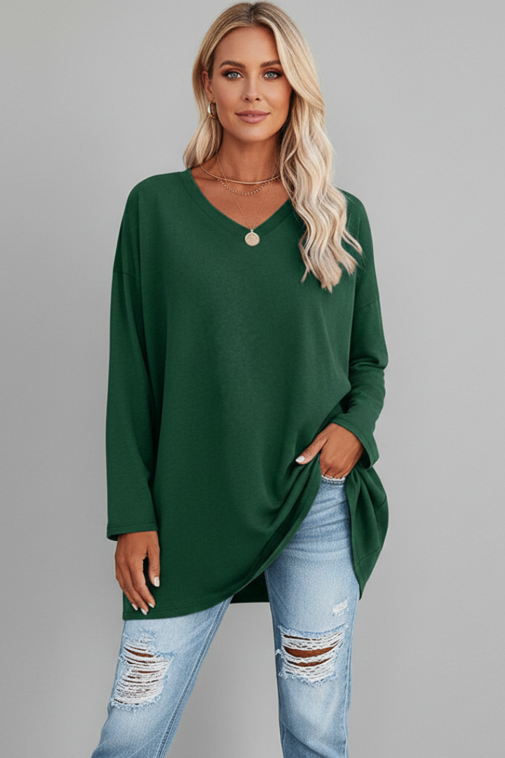 Lila | V-Neck Long Sleeve Top