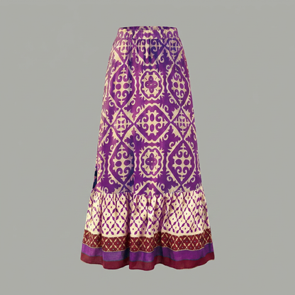 Lila | Printed Tiered Maxi Skirt with Elastic Waist