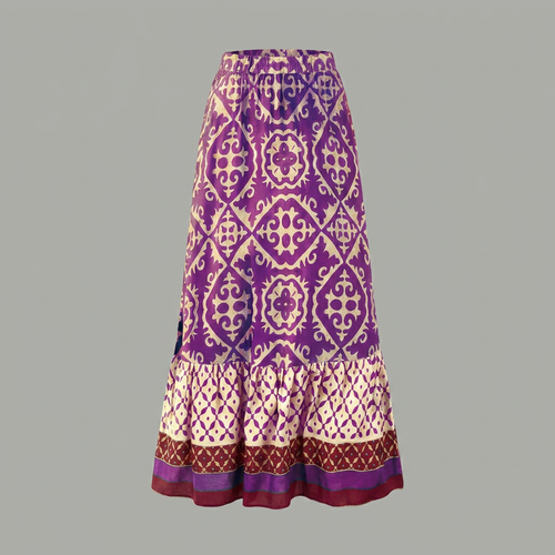 Lila | Printed Tiered Maxi Skirt with Elastic Waist