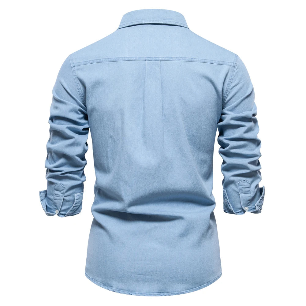 Cassian | Tailored Slim-Fit Denim Shirt