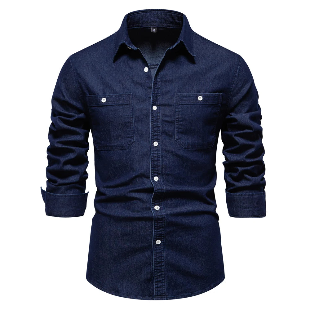 Cassian | Tailored Slim-Fit Denim Shirt
