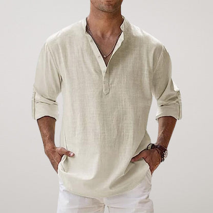 Miles | Linen Blend Henley Shirt