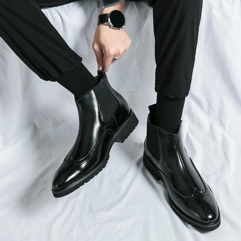 Noelle | Sleek Faux Leather Chelsea Boots