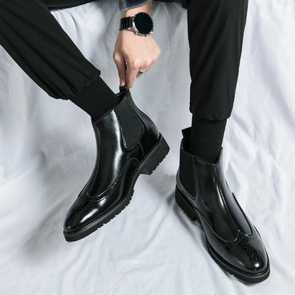 Noelle | Sleek Faux Leather Chelsea Boots