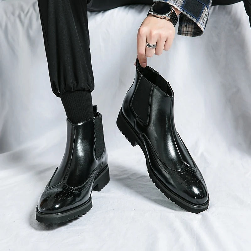 Noelle | Sleek Faux Leather Chelsea Boots