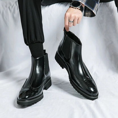 Noelle | Sleek Faux Leather Chelsea Boots