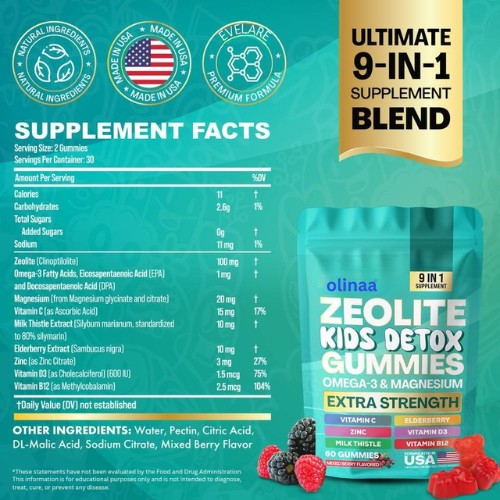 Olinaa® Kids Detox & Multivitamin Gummies (Heavy Metal Detox)