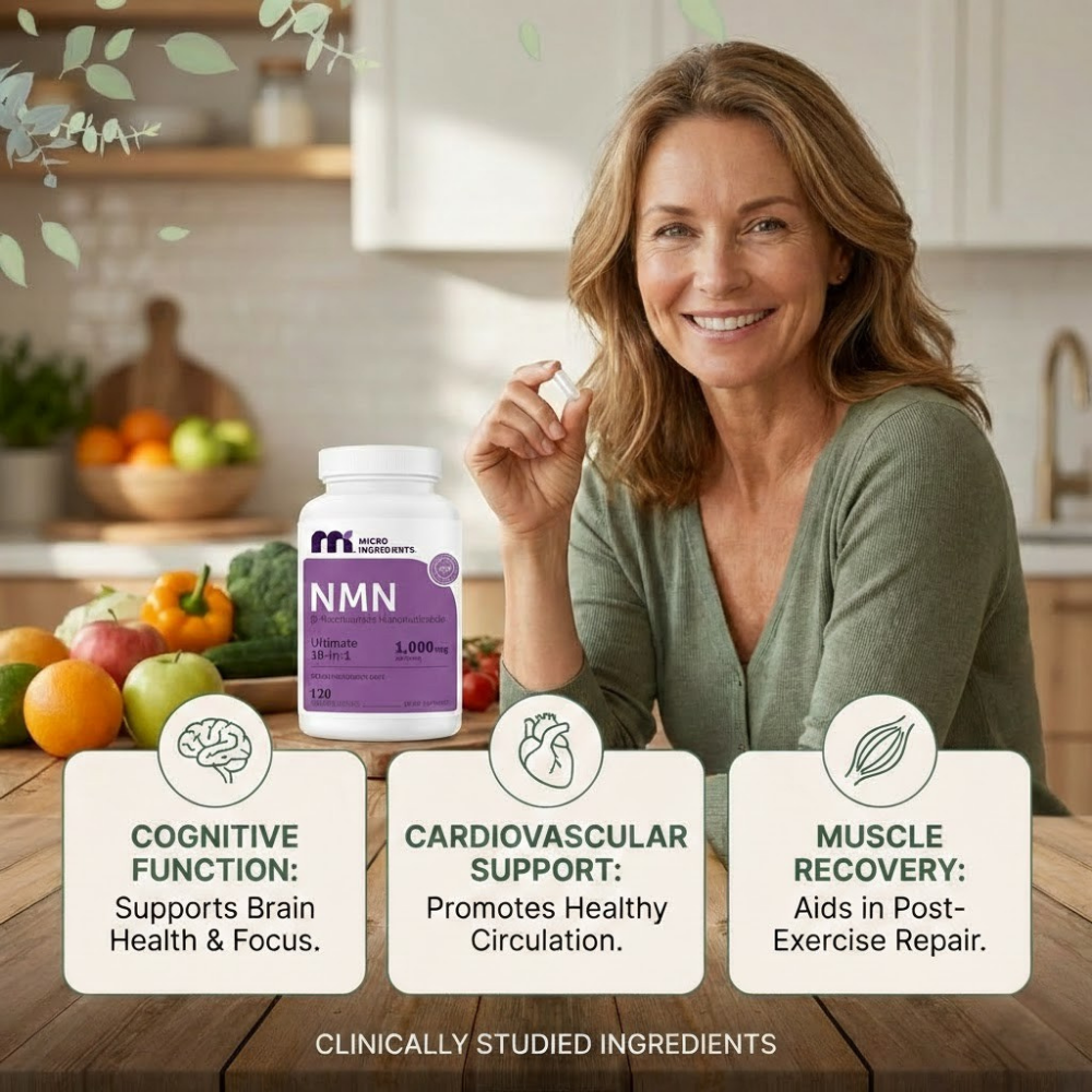 Micro Ingredients NMN Complex 1,000mg Per Serving, 120 Veggie Capsules
