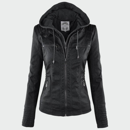Ava | Chic Faux Leather Biker Jacket for Women
