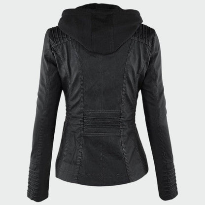 Ava | Chic Faux Leather Biker Jacket for Women