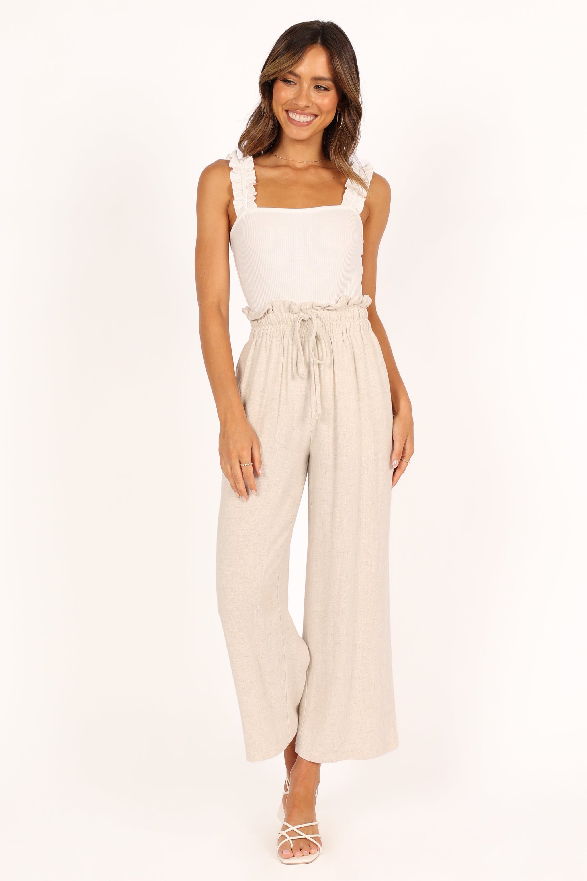 Ava | Chic Ruffle Detail White Bodysuit