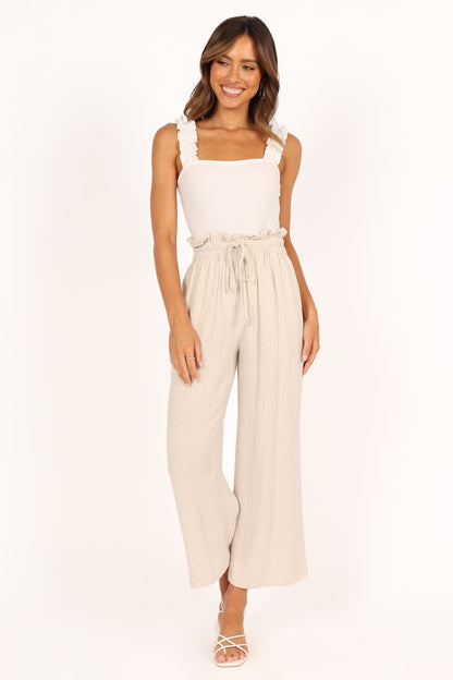 Ava | Chic Ruffle Detail White Bodysuit