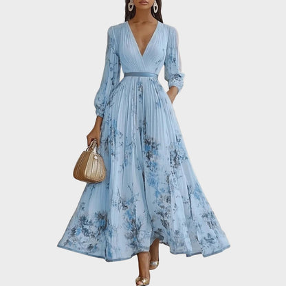 Ava | Elegant Floral Long Sleeve Maxi Dress for Women