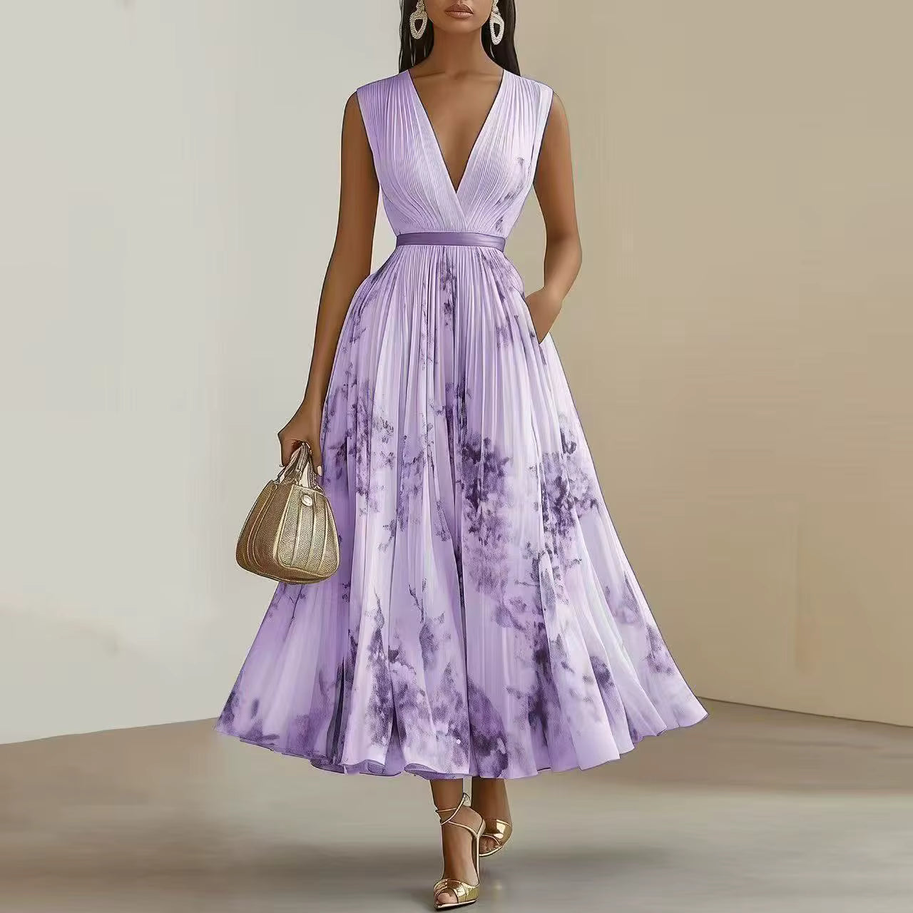 Ava | Elegant Floral Long Sleeve Maxi Dress for Women