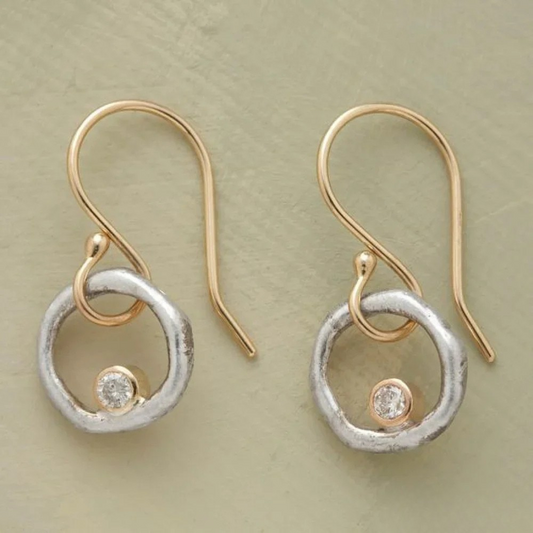 Ava | Elegant Gold Stud Earrings with Cubic Zirconia