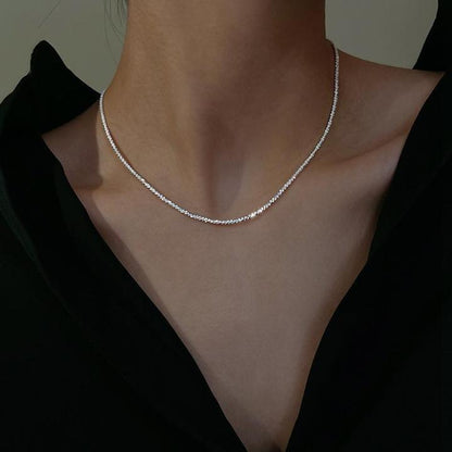 Elegant Layered Necklace Set in Silver