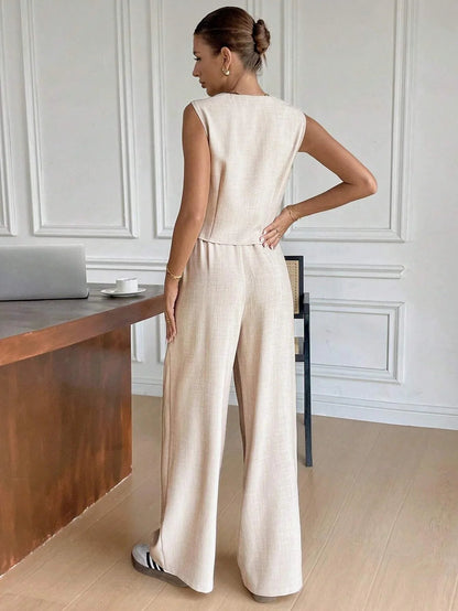 Ava | Elegant Tailored Women's Suit with Wide-Leg Pants