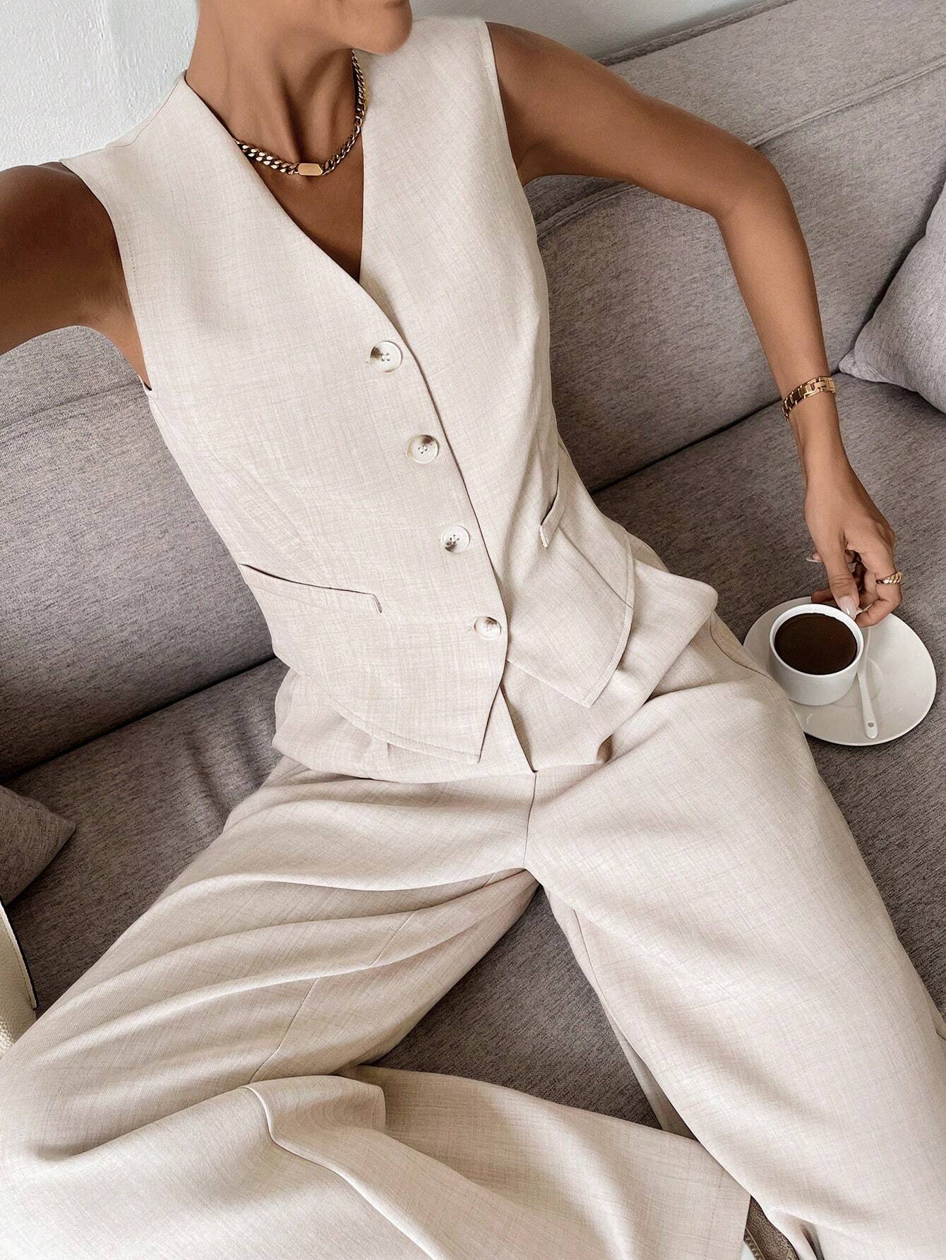 Ava | Elegant Tailored Women's Suit with Wide-Leg Pants