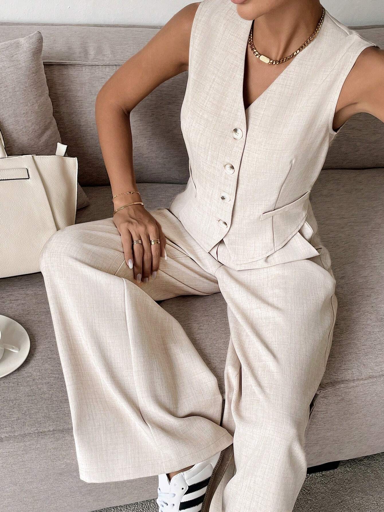 Ava | Elegant Tailored Women's Suit with Wide-Leg Pants