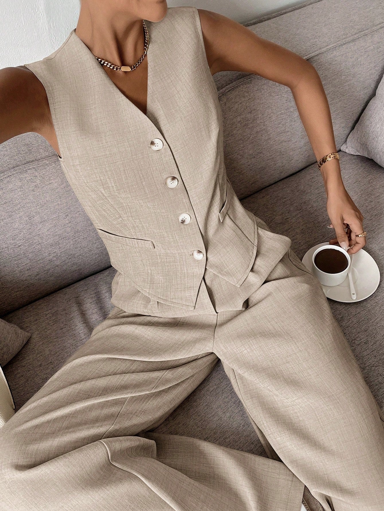 Ava | Elegant Tailored Women's Suit with Wide-Leg Pants