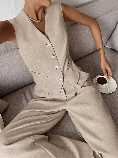 Ava | Elegant Tailored Women's Suit with Wide-Leg Pants