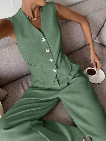 Ava | Elegant Tailored Women's Suit with Wide-Leg Pants