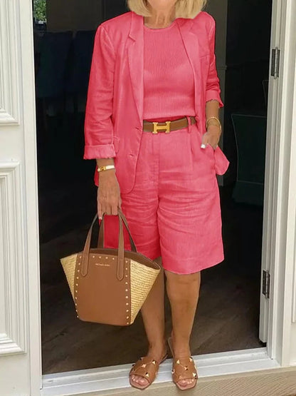 Ava | Lightweight Elegant Women's Set with Blazer and Bermuda Shorts