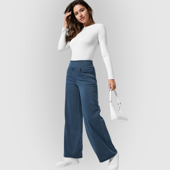 Ava | Stylish High-Waist Wide Leg Women's Pants