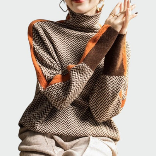 Ava | Stylish Textured Turtleneck Womens Sweater