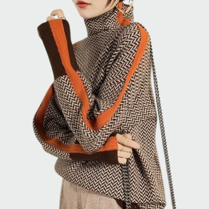 Ava | Stylish Textured Turtleneck Womens Sweater