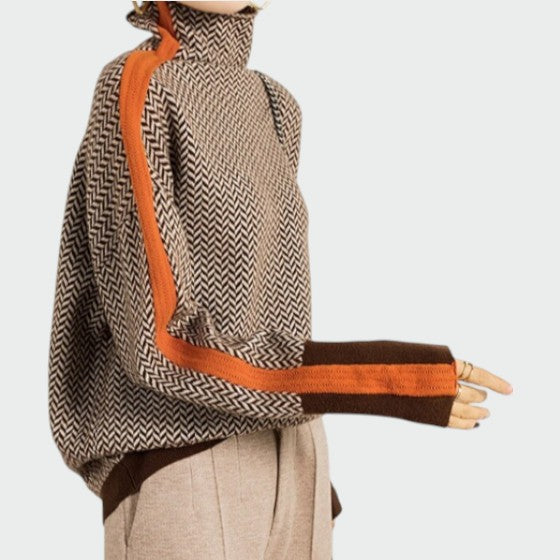 Ava | Stylish Textured Turtleneck Womens Sweater