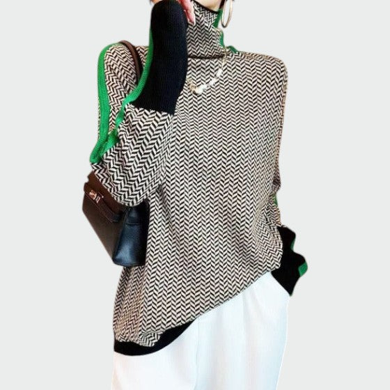 Ava | Stylish Textured Turtleneck Womens Sweater
