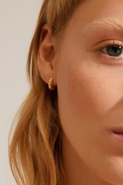 Ava | Sustainable Gold Huggie Hoop Earrings