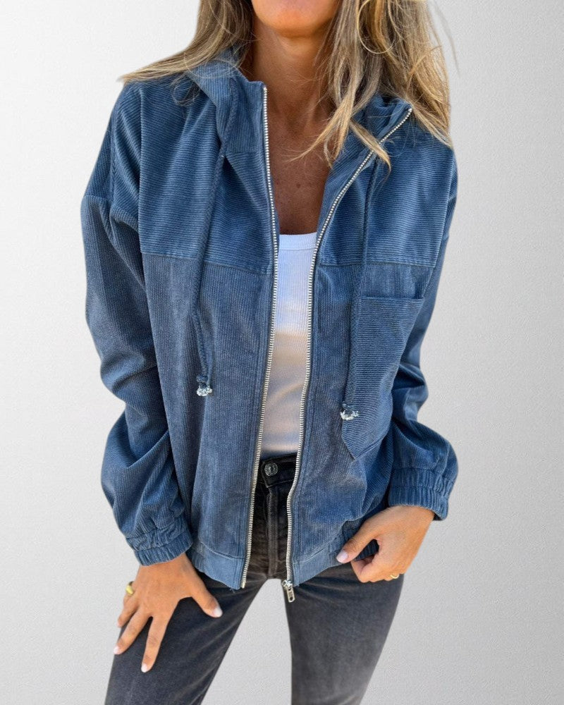 Ava | Versatile Corduroy Hooded Jacket
