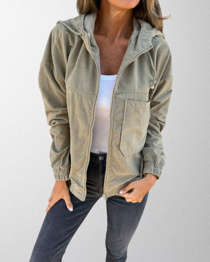 Ava | Versatile Corduroy Hooded Jacket