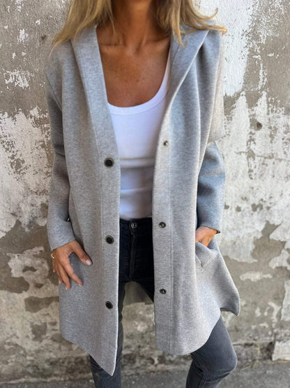 Avery | Modern Casual Hoodie Jacket with Buttons