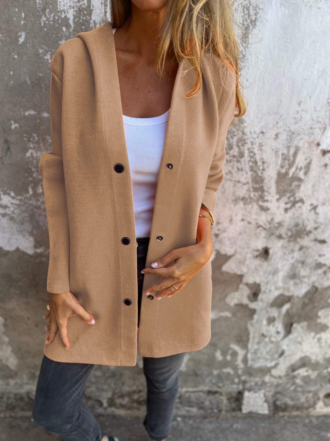 Avery | Modern Casual Hoodie Jacket with Buttons