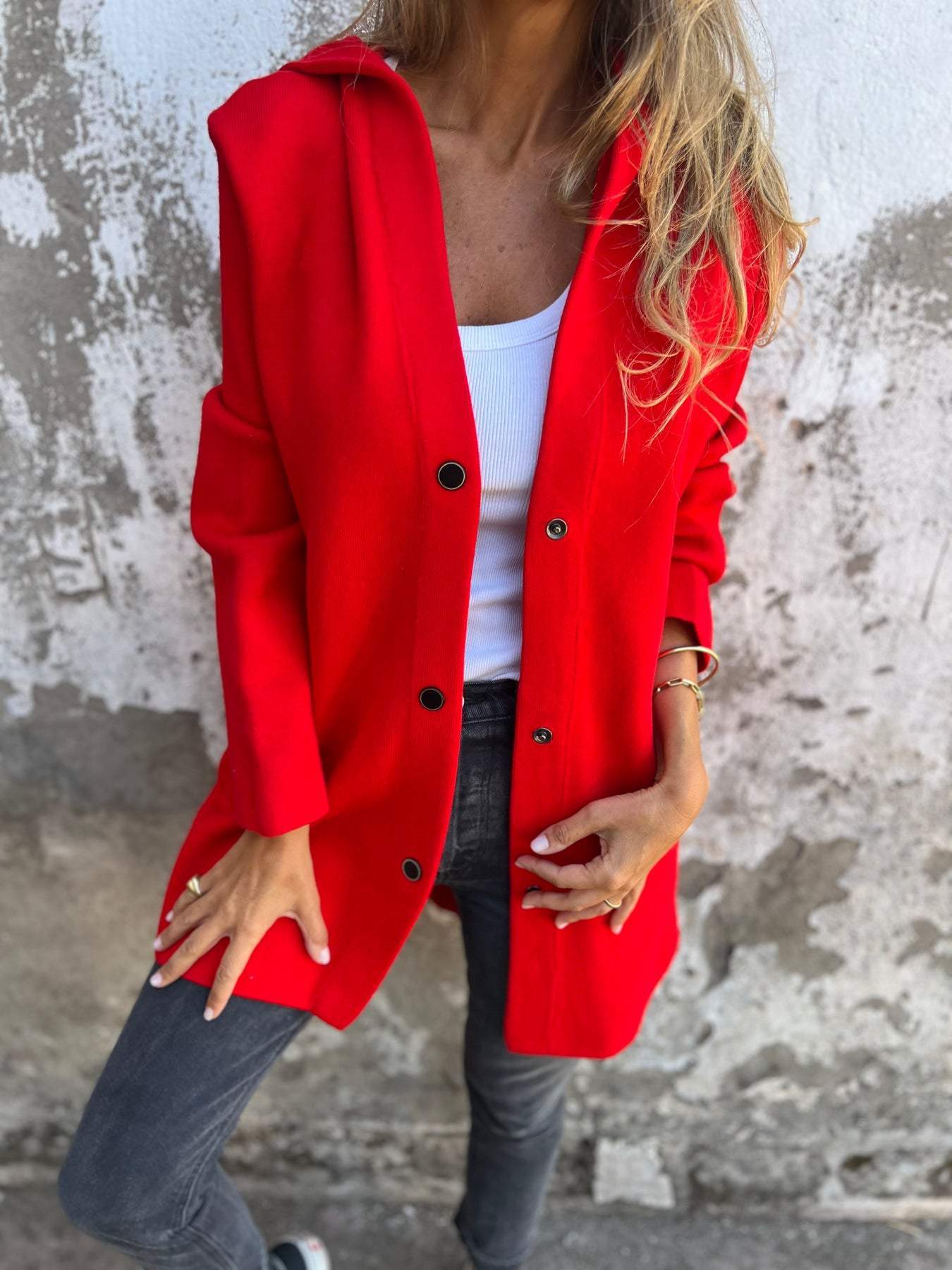 Avery | Modern Casual Hoodie Jacket with Buttons