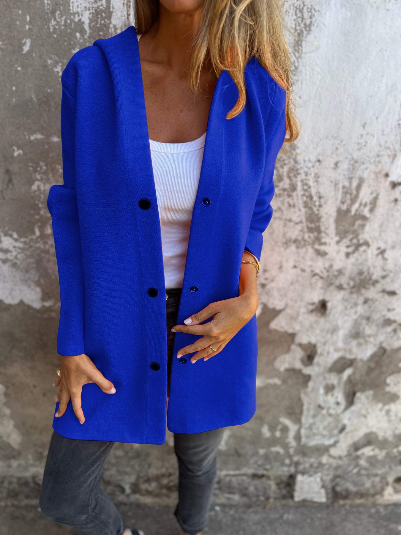 Avery | Modern Casual Hoodie Jacket with Buttons
