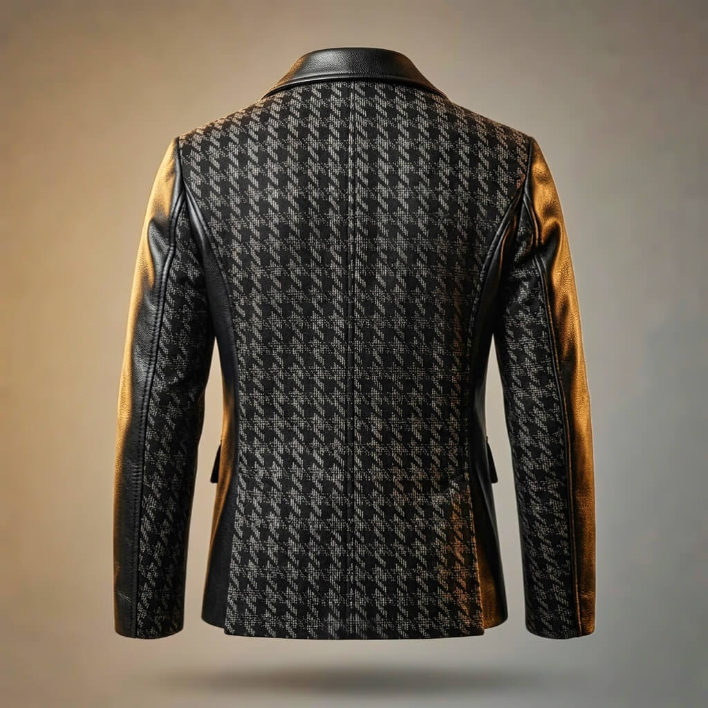 Jasper | Houndstooth Leather Blazer