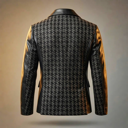 Jasper | Houndstooth Leather Blazer