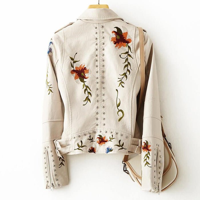 Esme | Vintage Floral Leather Jacket