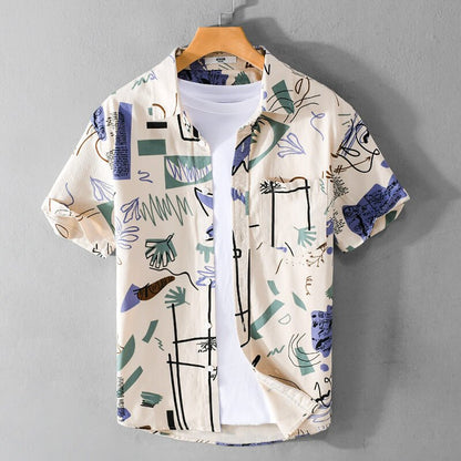 Julian | Picasso-Inspired Abstract Cotton Shirt