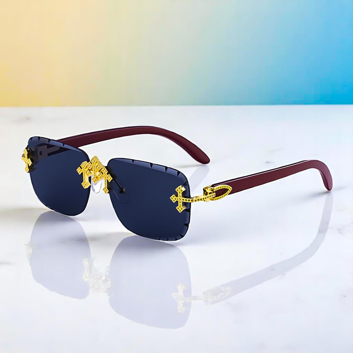 Vivienne | Rimless Retro Sunglasses
