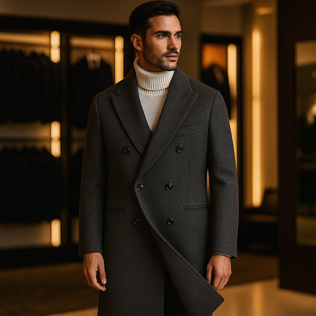 Conrad | Tailored Herringbone Overcoat