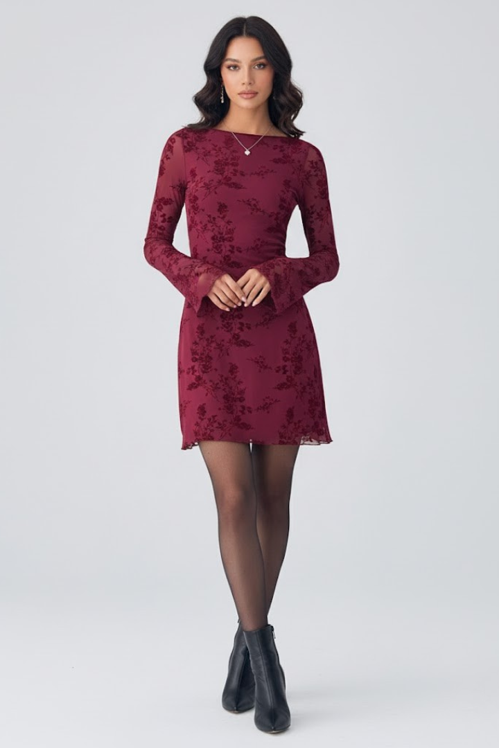 Lila | Floral Mesh Mini Dress