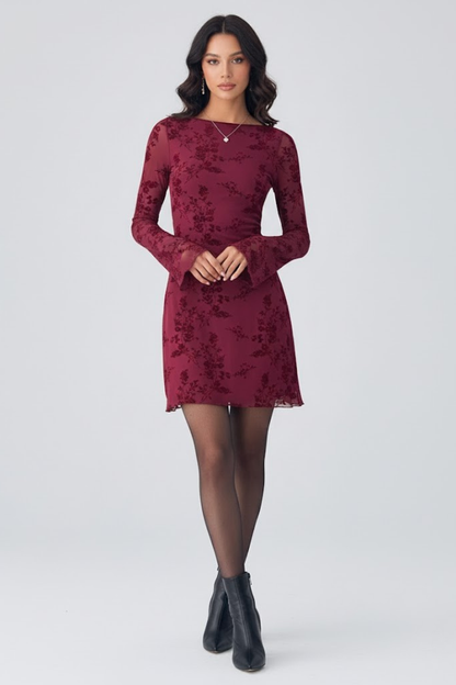 Lila | Floral Mesh Mini Dress