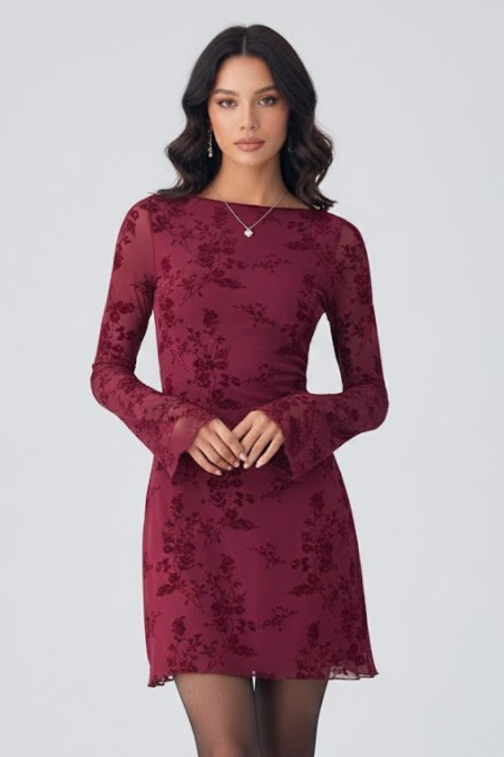 Lila | Floral Mesh Mini Dress