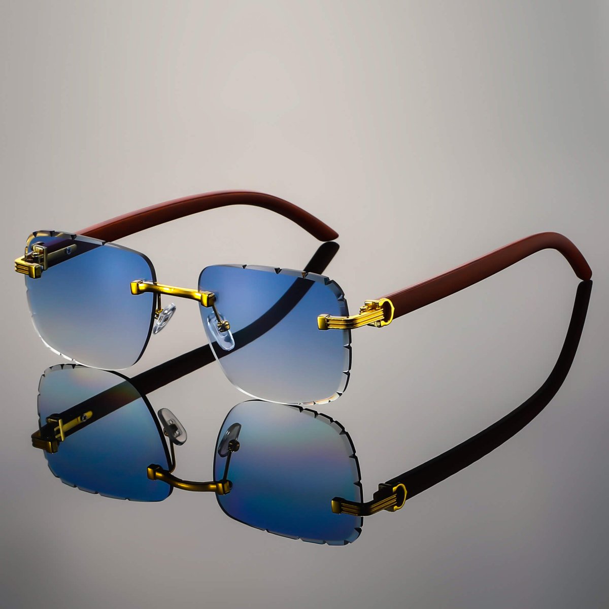 Freya | Napoli Rimless Retro Sunglasses