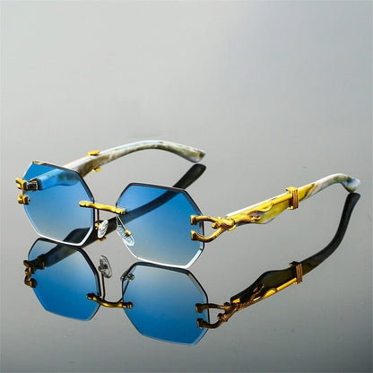 Vivienne | Leopard Frameless Retro Sunglasses